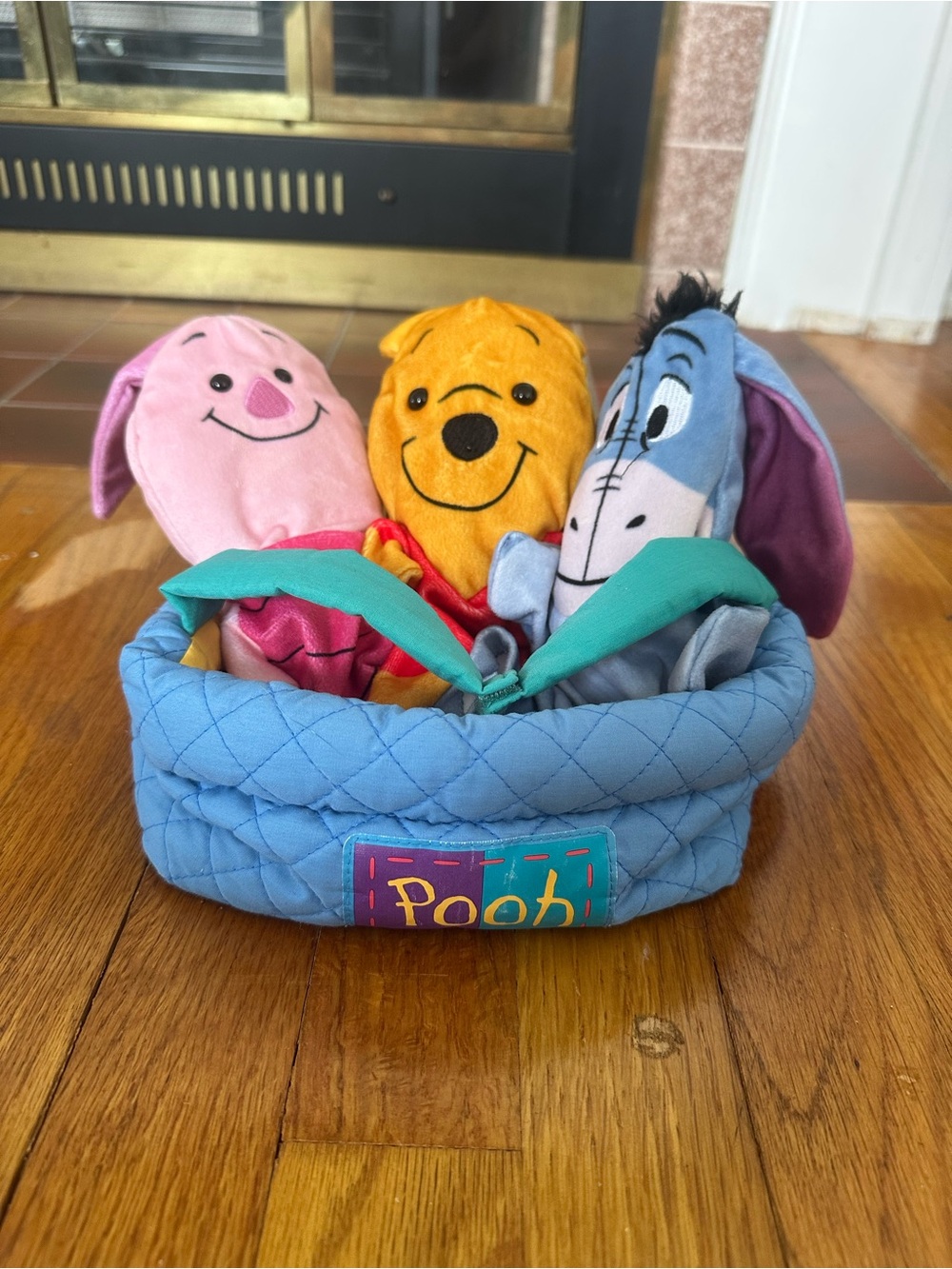 Winnie the Pooh 90’s plush basket and puppets